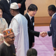Japan's Crown Prince Akishino and Crown Princess Kiko greet leaders of the African nations attending the seventh Tokyo International Conference on African Development (TICAD) during a tea party at the Imperial Palace in Tokyo, August 30, 2019, in this photo released by Imperial Household Agency of Japan.